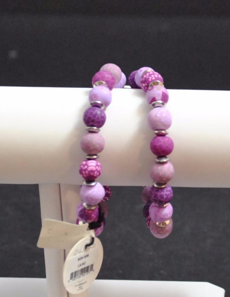 Jilzarah Lilac Round Watch Polymer Clay Beads Handcrafted Artisan Jewelry Y1