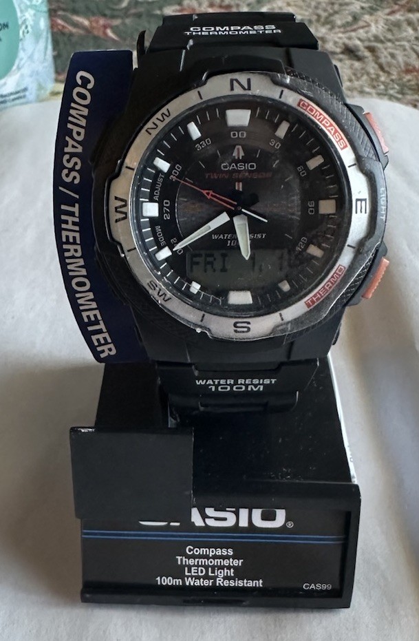 NOS Casio Twin Sensor Analog / Digital Watch SGW-500H New Battery w Box & Papers