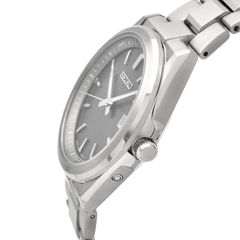SEIKO SELECTION S SBTM347 Stainless Steel Radio Solar Watch Gray Dial 39.8mm
