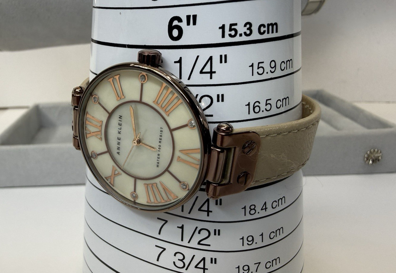 Large Dial face Anne Klein Mocha and Tan tone watch/wristwatch