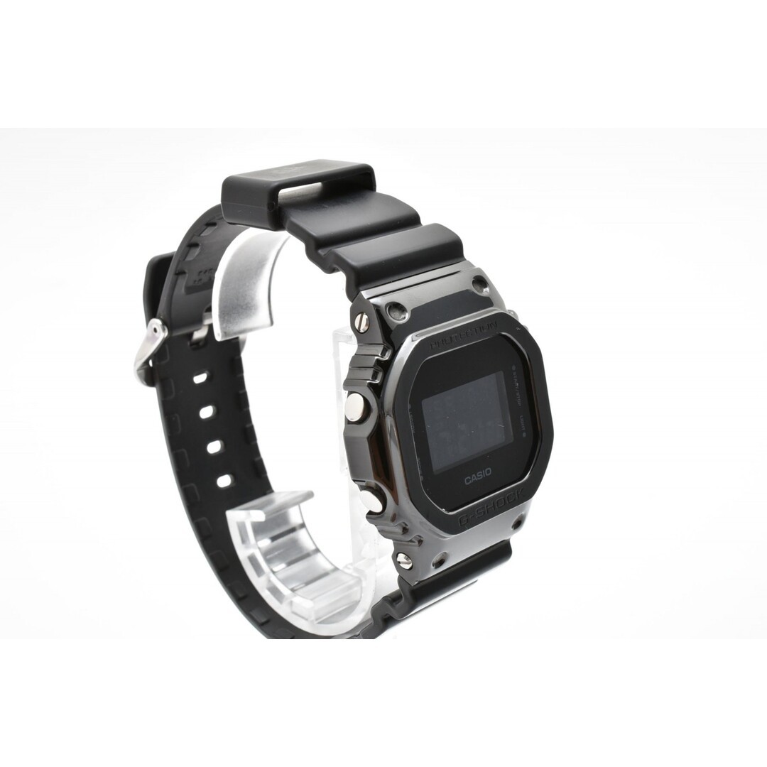 CASIO G SHOCK GM 5600B Quartz Digital Wristwatch Black Dial Stainless Steel Beze