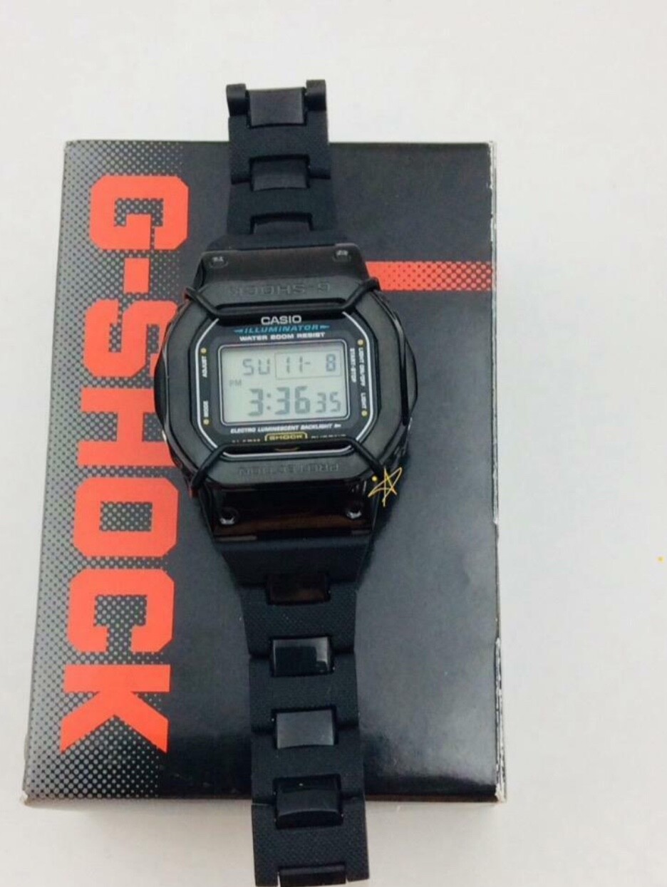 NEW CASIO G-SHOCK DW-5600E CUSTOM METAL/Composite Black Tone STAINLESS STEEL