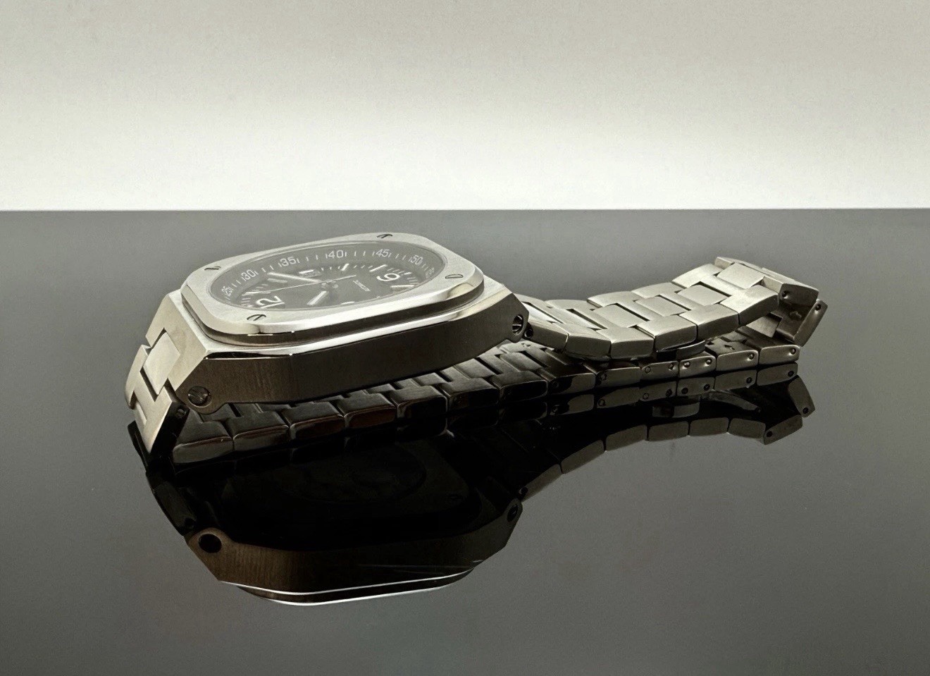 Custom 42mm B&R Square Style Black Dial Mod Watch w/ NH35 Automatic Movement