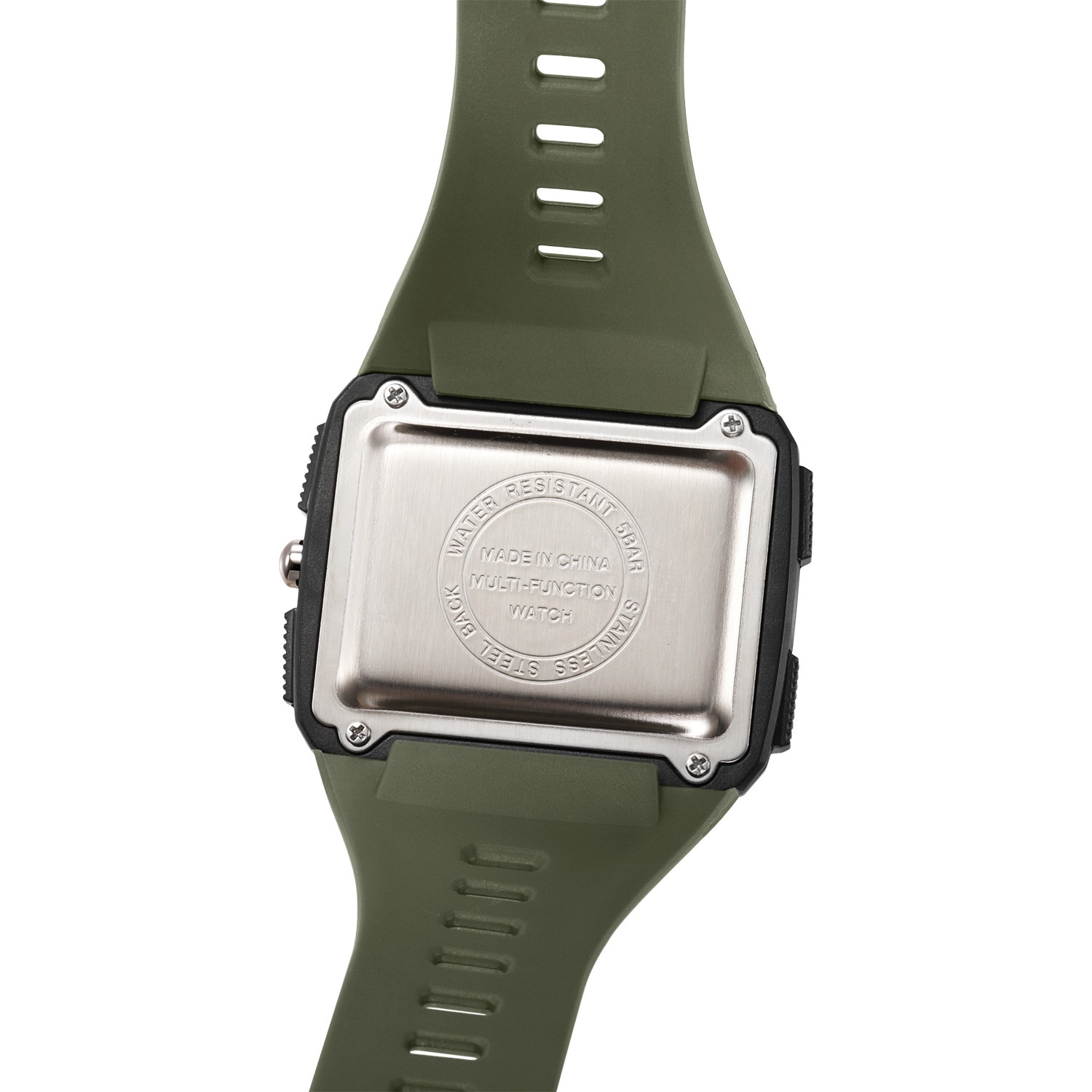 Men’s Digital Sport Watch LED Backlight Stopwatch Daily Alarm Green Watch Gift
