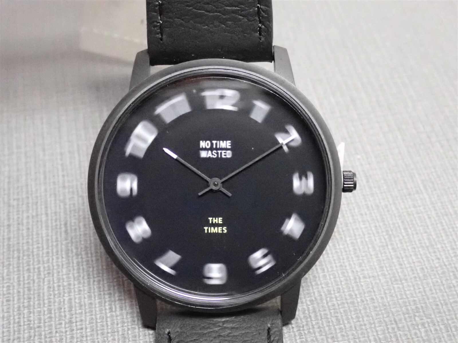 NEW Projects Watches PJT-7503 No Time Wasted 40mm Black Leather Band Watch