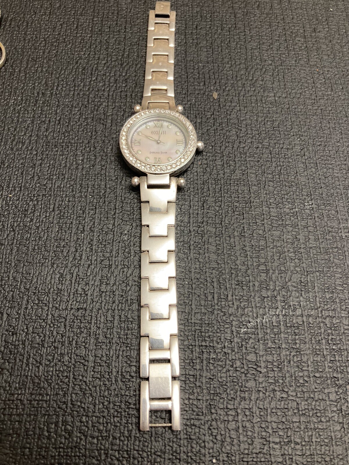 Ecclissi Sterling Silver Watch 22340 Mother Of Pearl Face Swarovski Crystals 80g