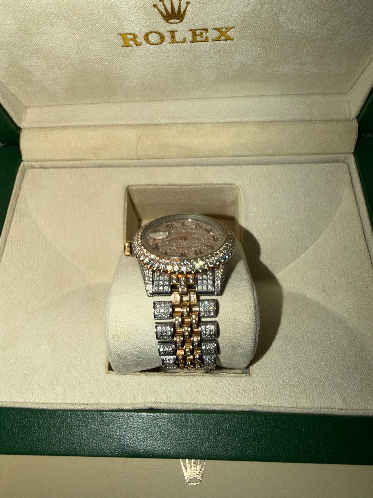 rolex datejust 36mm jubilee two tone diamond arabic dial
