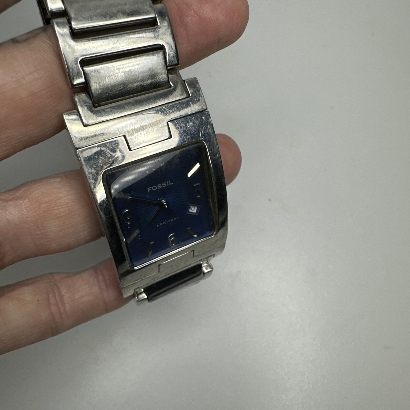 Fossil Men’s UNTESTED Arkitekt Quartz Watch FS-2891 Blue Dial Water Resist 50m