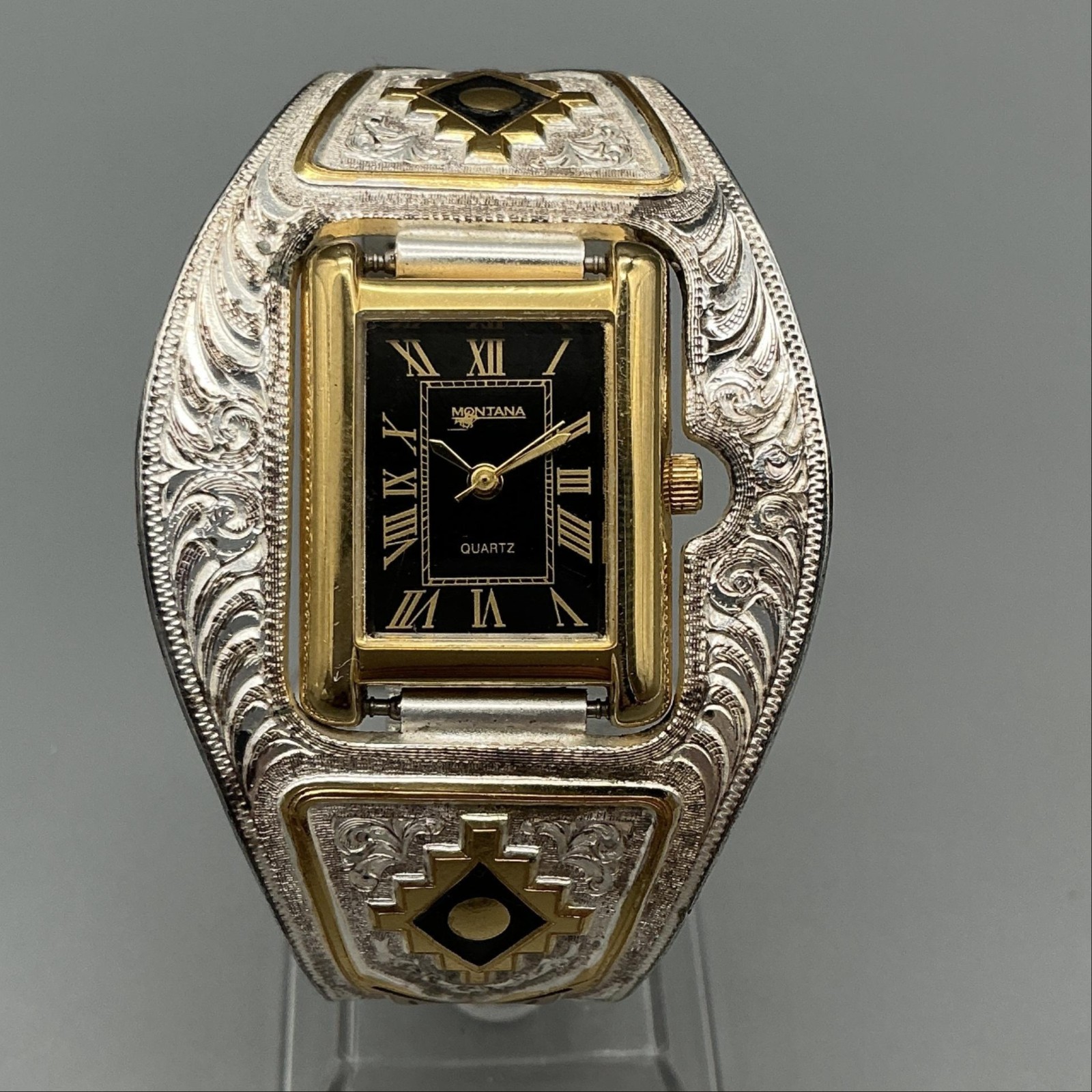 Montana Silversmiths Womens Watch 17mm Western Cuff X5038 Two Tone New Battery