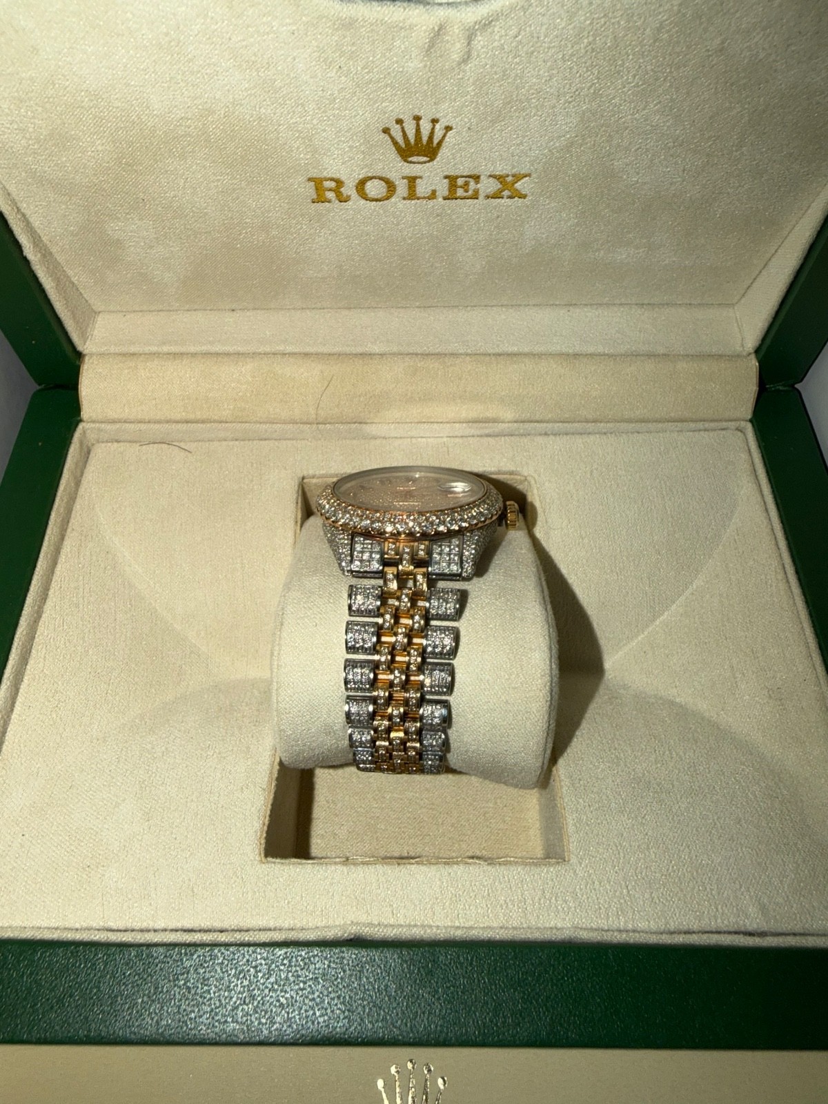 rolex datejust 36mm jubilee two tone diamond arabic dial