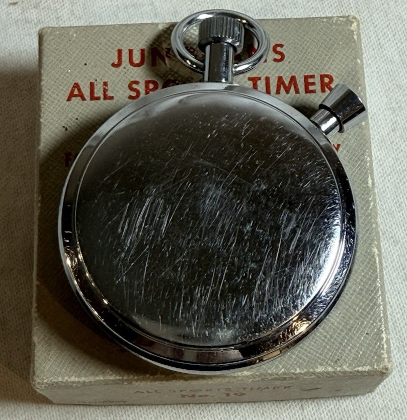 Junghans Vintage Mechanical Stopwatch #19 German 1/10 Sec Timer, 7 Jewels w/Box