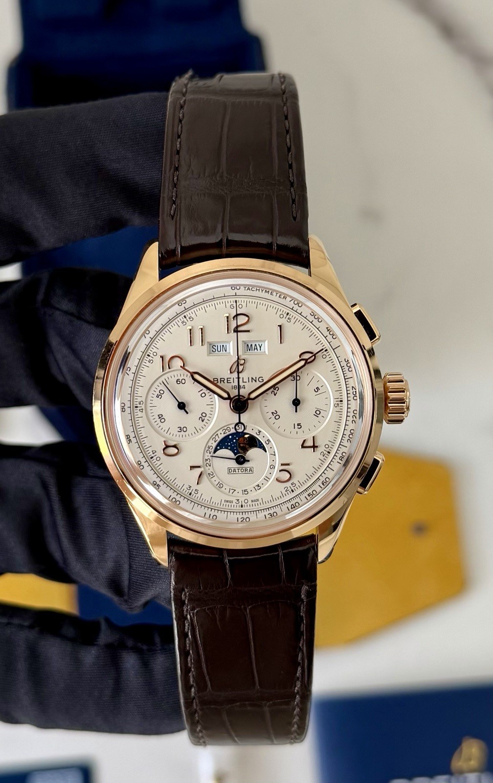 Breitling Premier B25 Datora Complete Calendar Rose Gold Full Set RB2510371G1P1