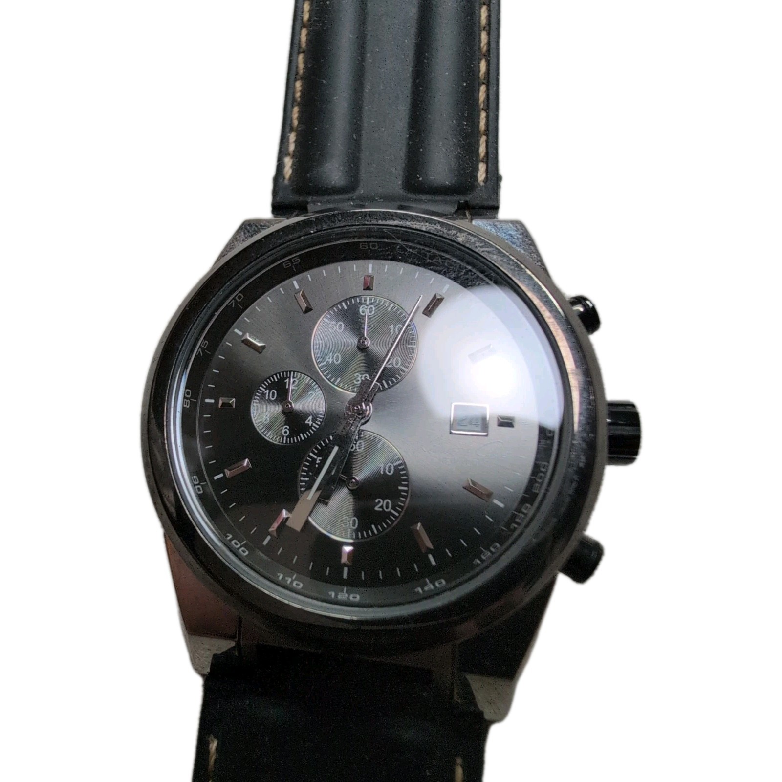 Kenneth Cole KC1630 Men’s 39mm Chronograph Hybrid Strap Watch With New Battery