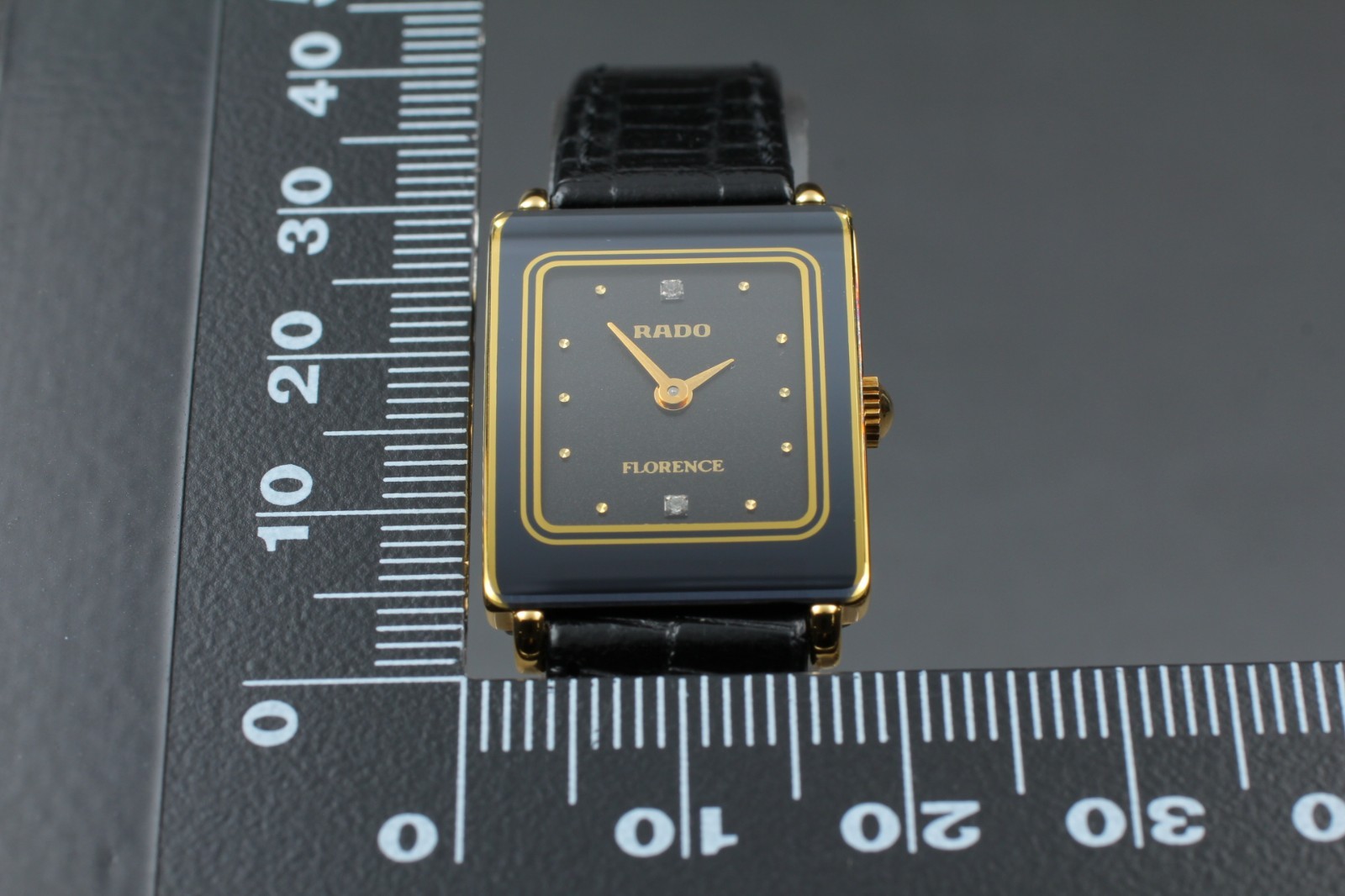 [Near Mint] RADO Florence 153.3606.2N Black Dial Genuine Leather Quartz Women’s