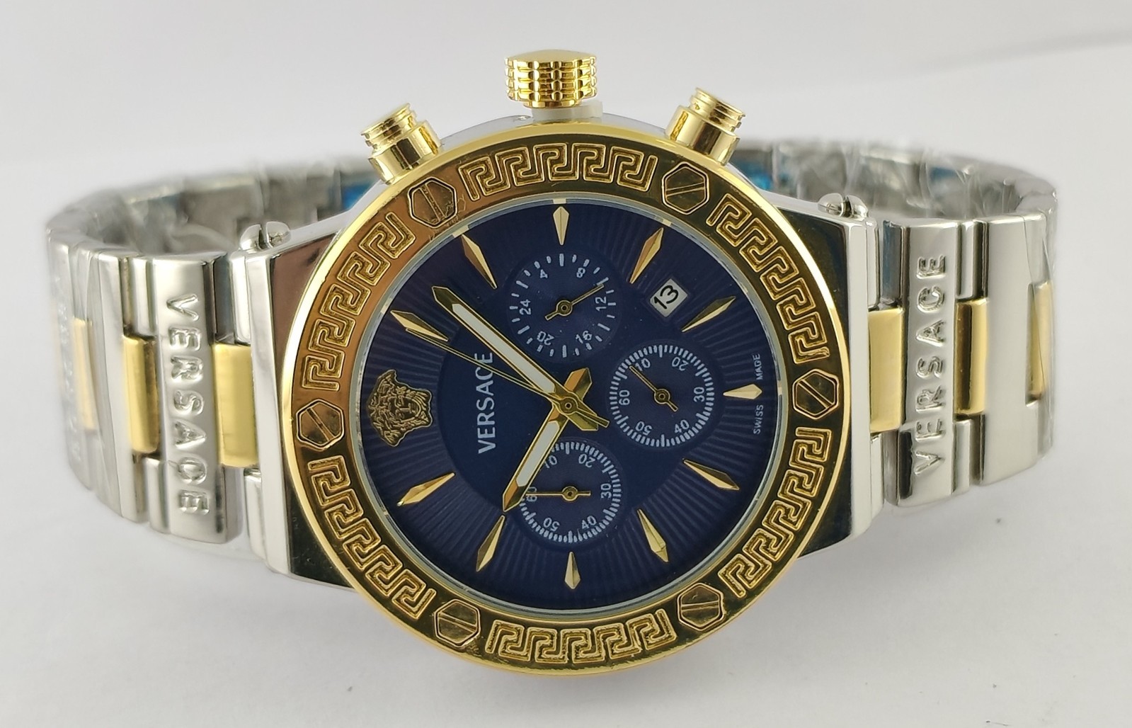 Versace Quartz Chronograph Blue Dial “Date” Men Wristwatch Pre-Owned All Working