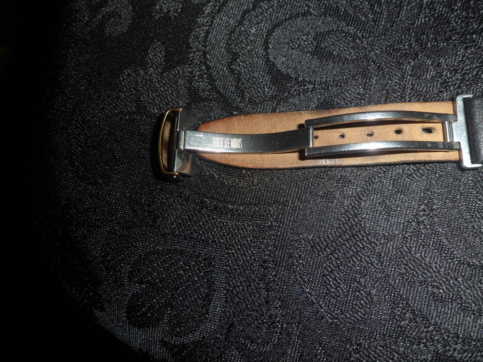Robert Lee Morris Original .925 Silver Vermeil Watch w/ Black Deployment Clasp