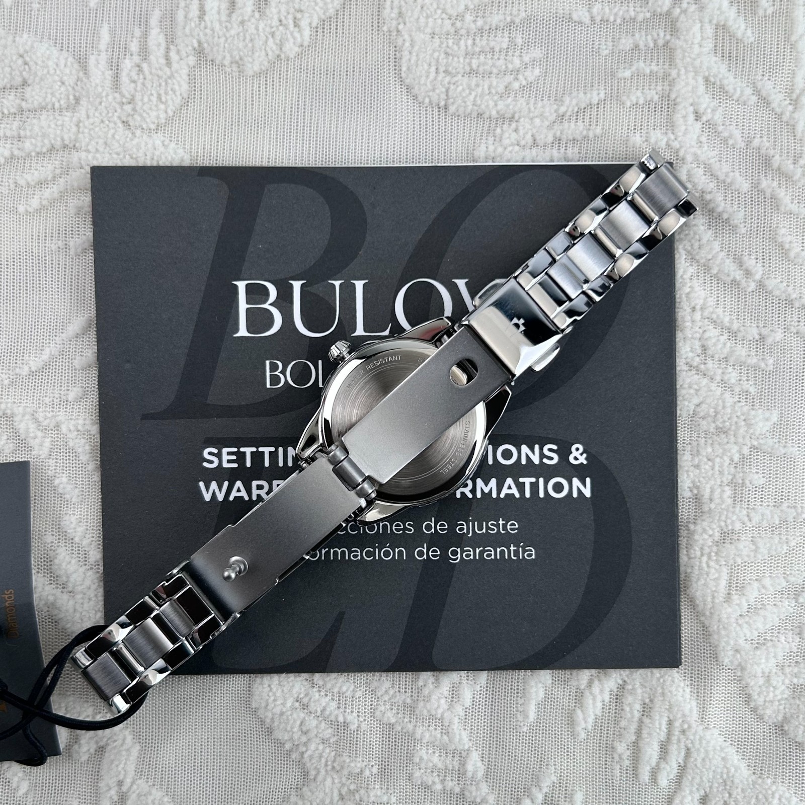 Bulova Classic Sutton Diamond White Dial 96P219 Women’s Quartz Watch 28MM