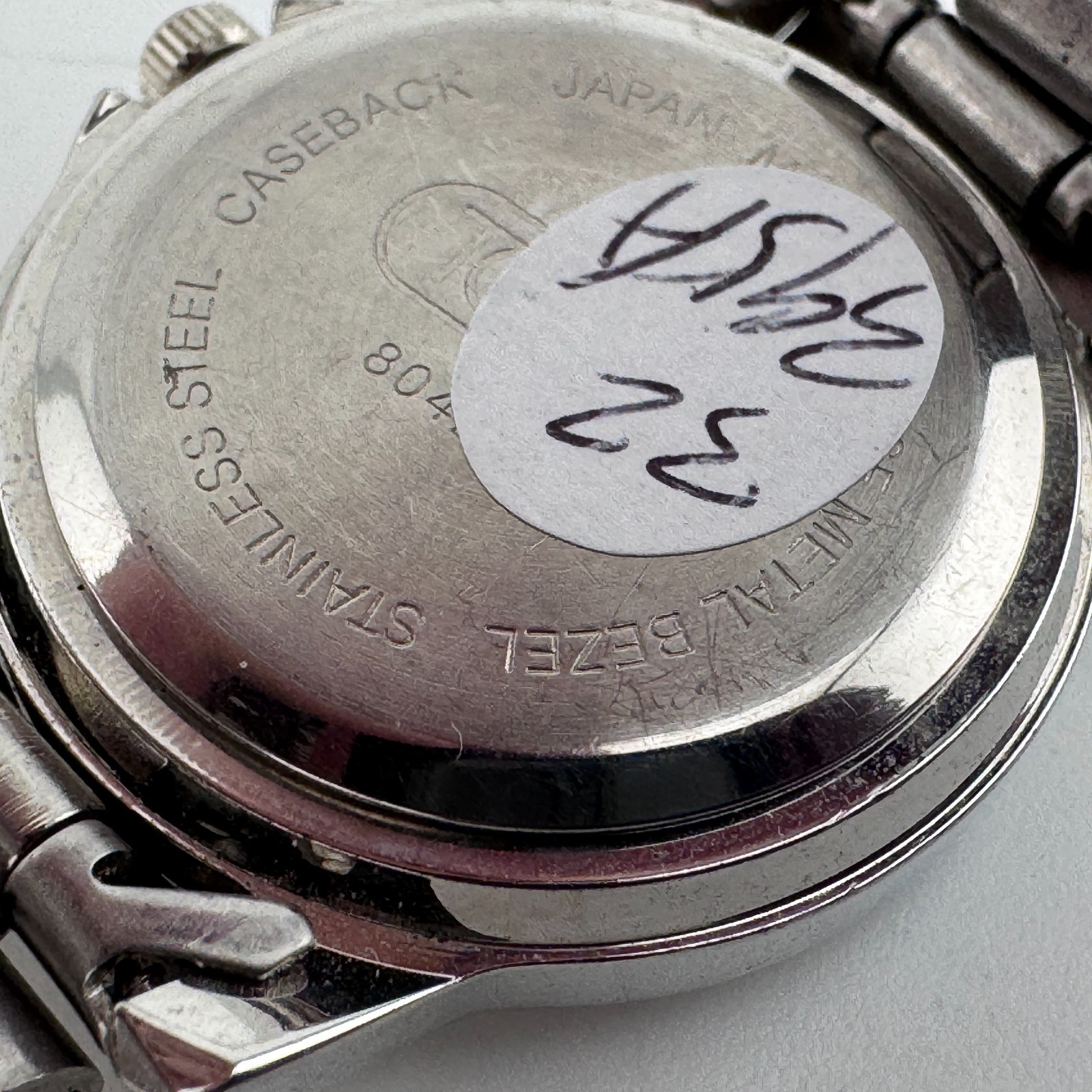 TUAI Japan Quartz Watch Women Silver Military Dial Fixed Bezel New Battery 7.25″