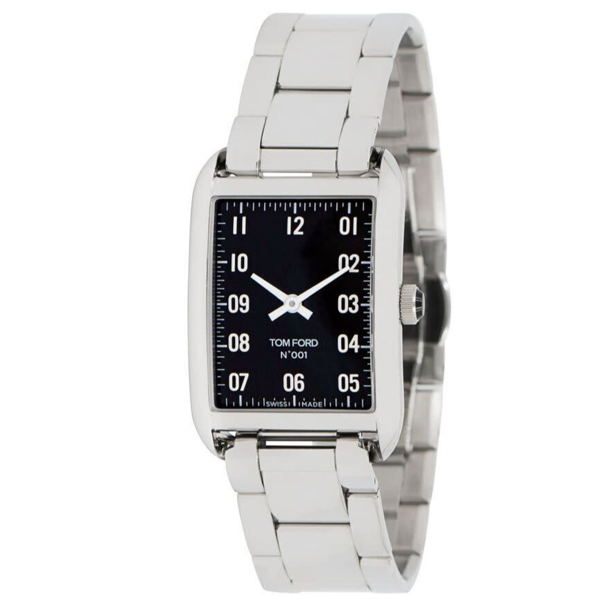 Tom Ford Watch, N.001 Quartz, Black Dial , Stainless Steel Band
