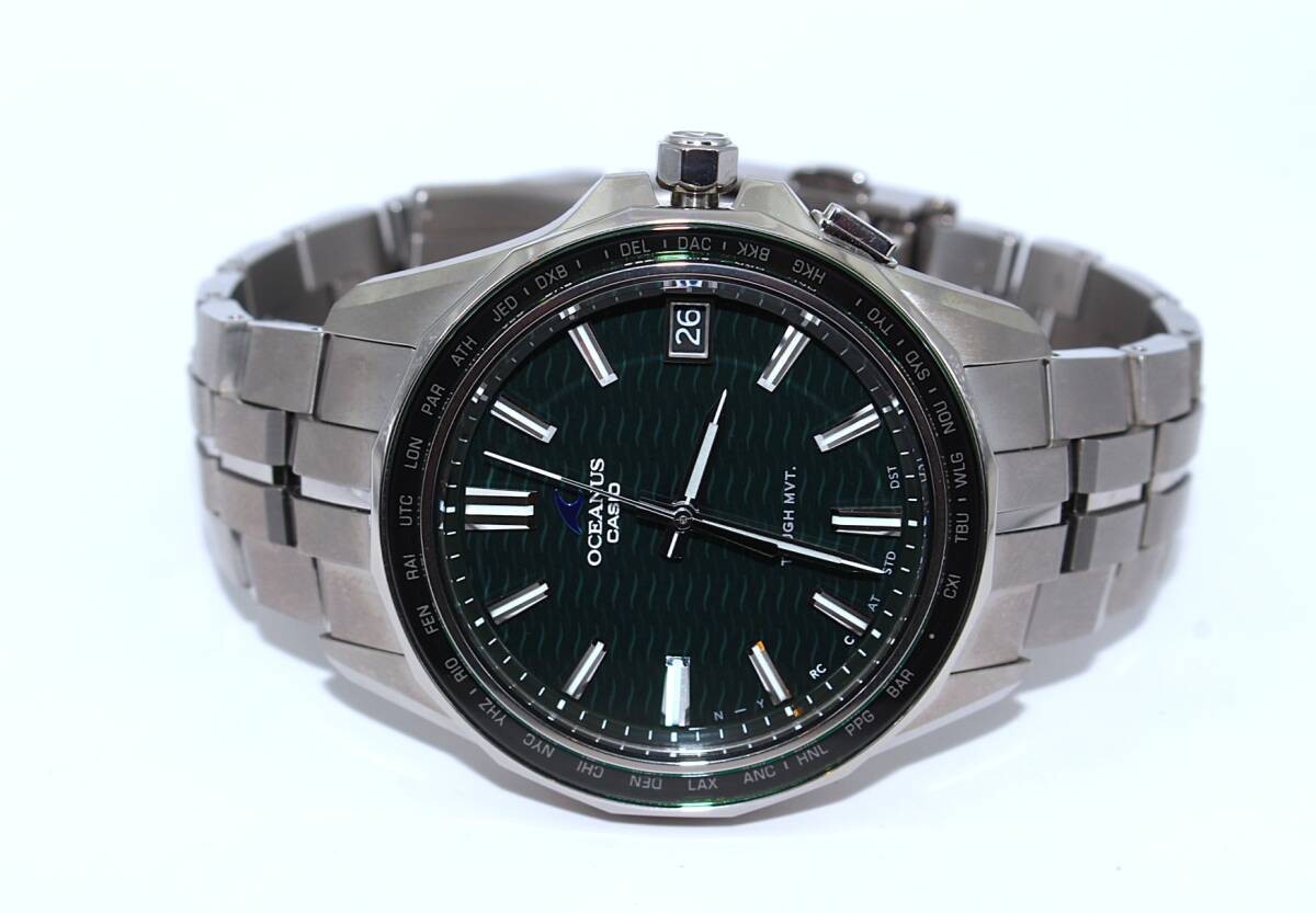 VRW 1968 Watch CASIO OCW S400 3AJF OCEANUS Manta GRN Dial Men s Solar Working It