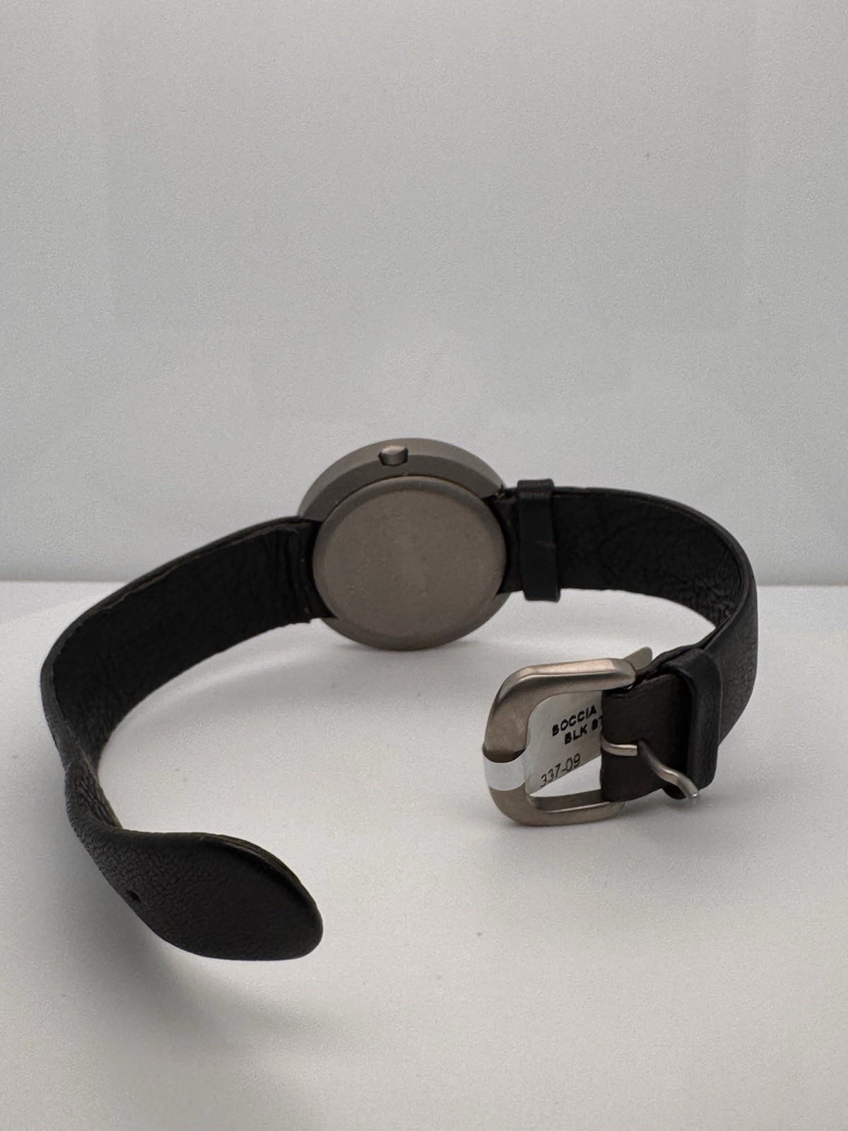 Boccia Titanium Watch White Dial Black leather strap 32MM Vintage