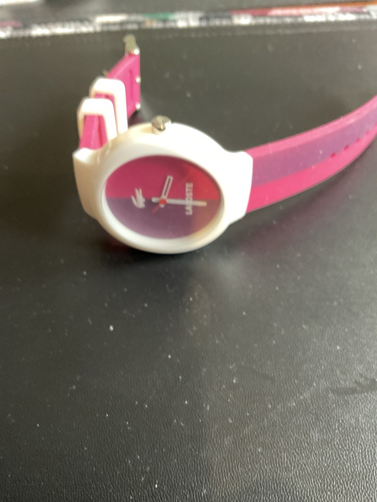 Lacoste Quartz Watch Unisex White/Pink/Purple Needs Battery Silicone Band
