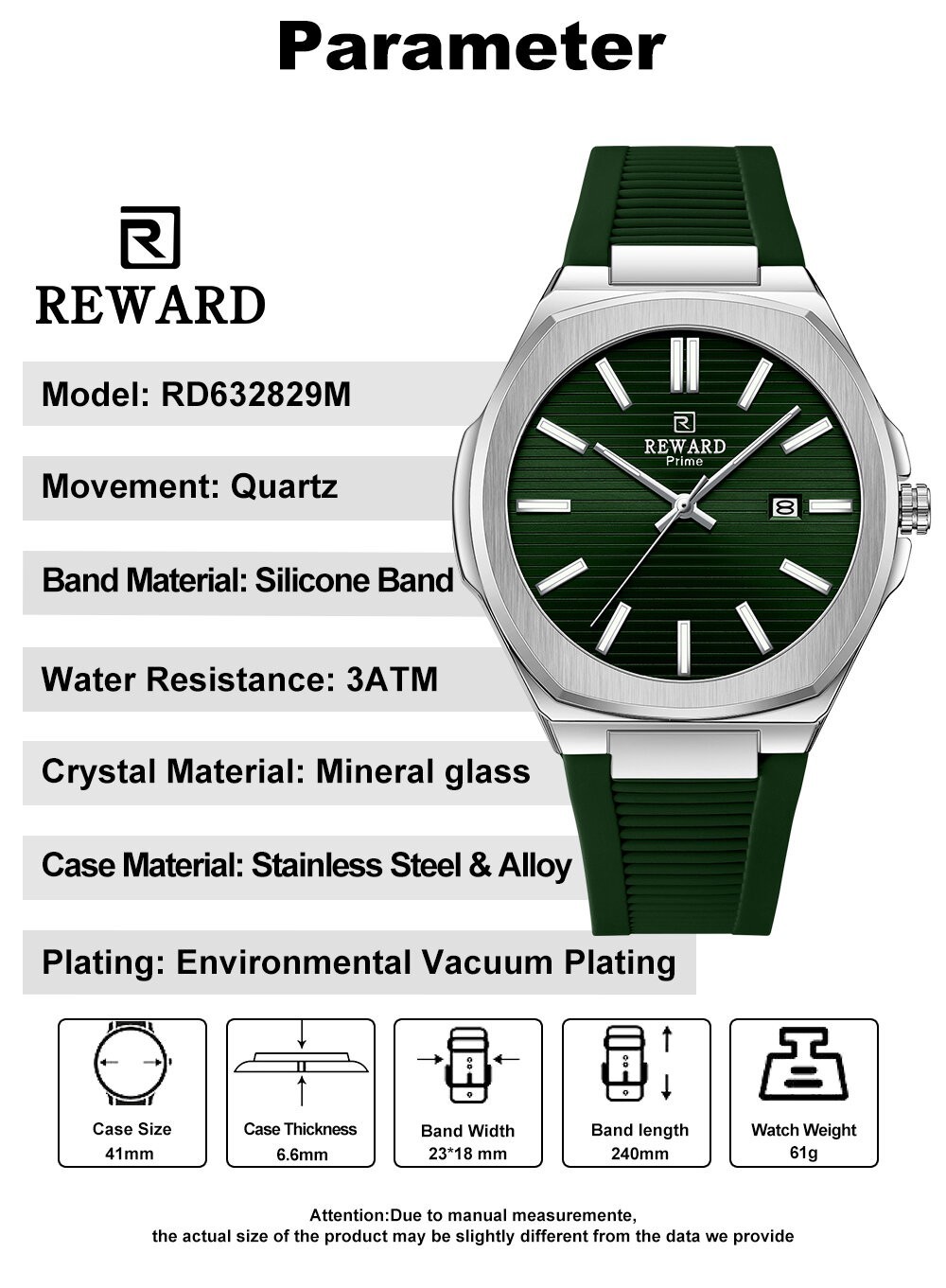 REWARD Men’s Business Luminous Waterproof Leisure Calendar Quartz Wristwatch