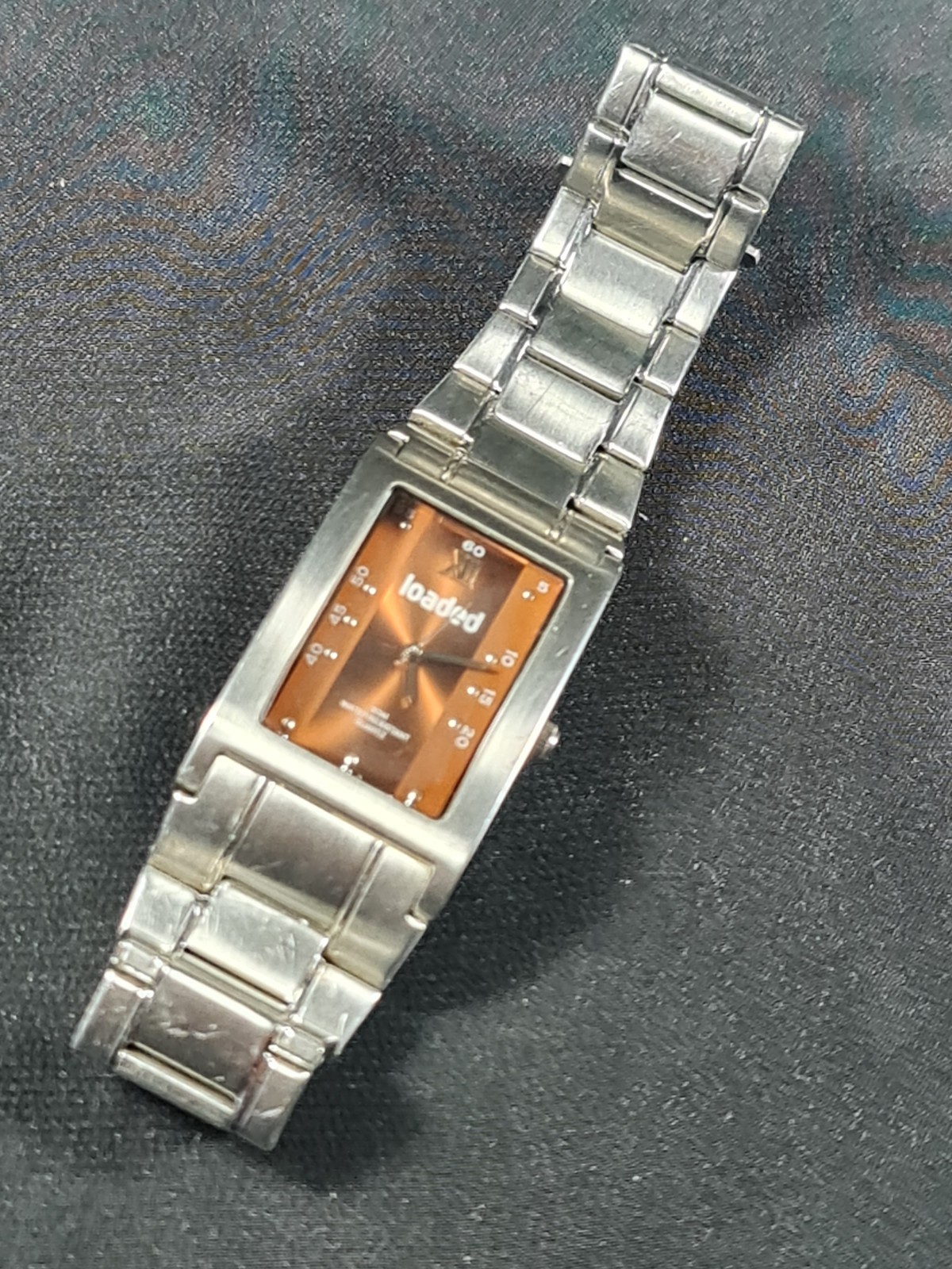Gents Loaded Quartz Watch with Silver Metal Strap, 3 Fold Safety Clasp vgc