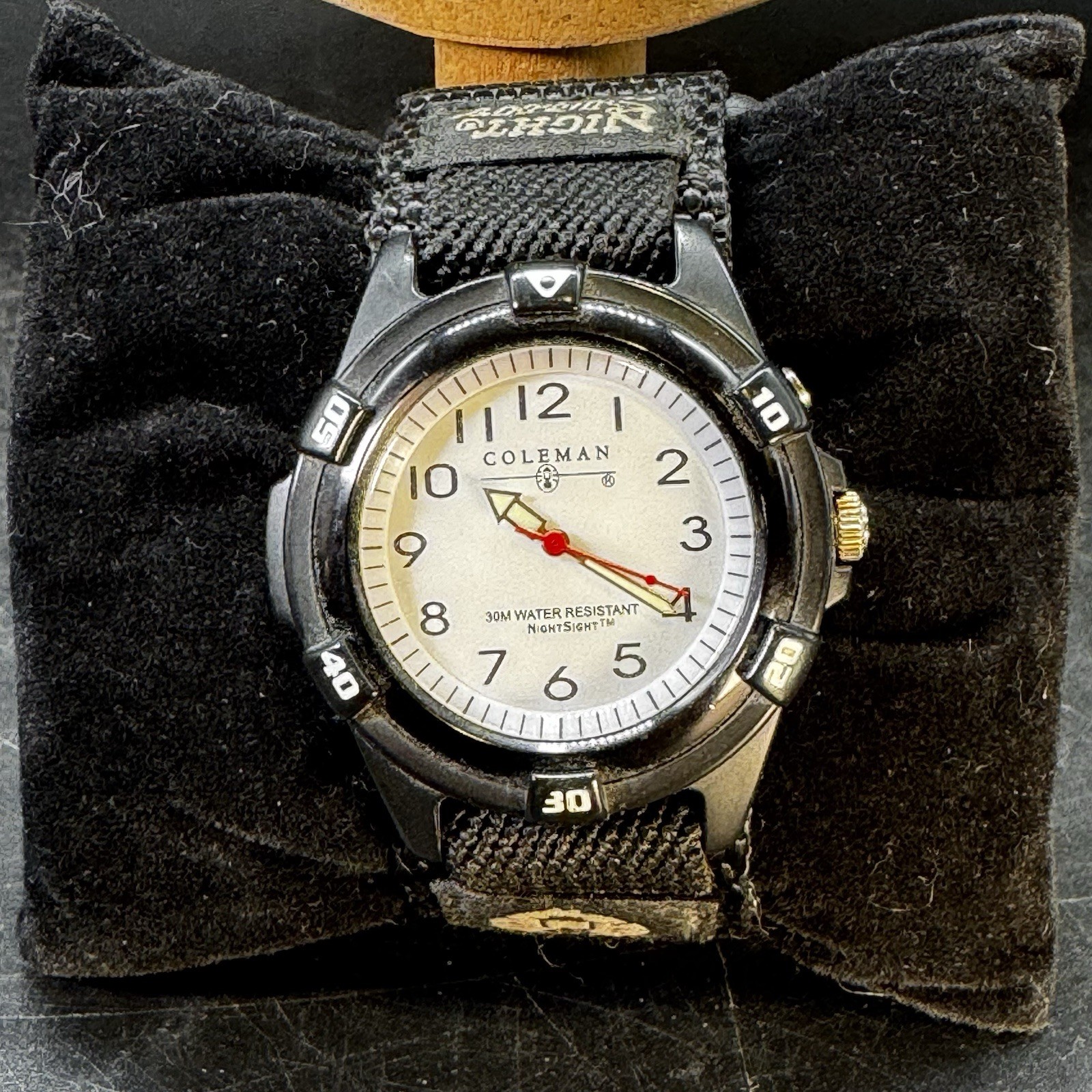 Coleman Night Sight Watch Men’s 39mm Black Band Backlight Needs Battery