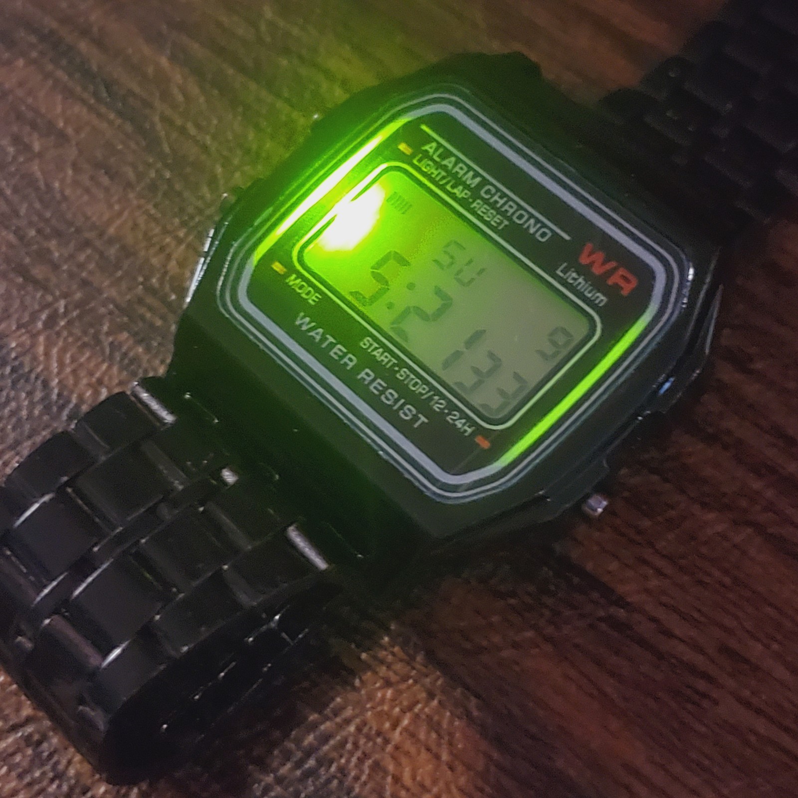 Stainless Steel Retro Digital Watch. Classic BLACK Date Time Alarm Timer US SHIP