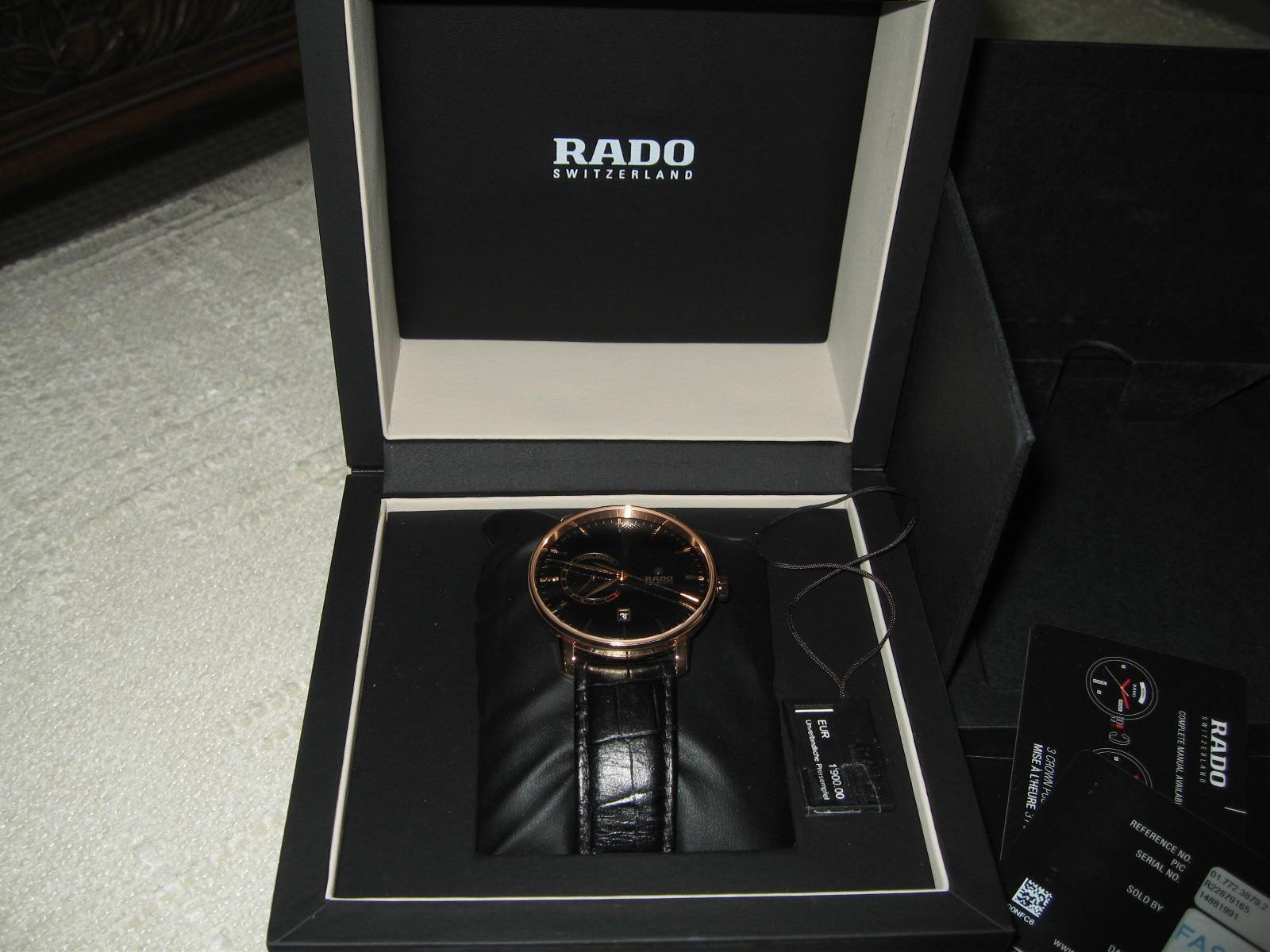 RADO Coupole Classic Automatic Power Reserve Black Dial Rose Gold 41mm Men Watch