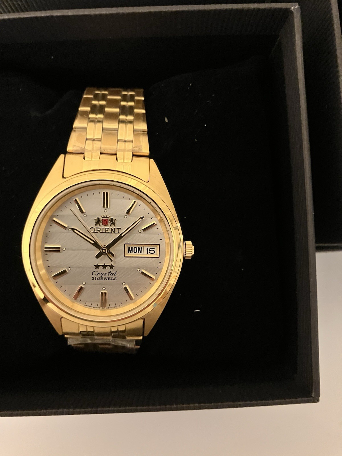 Orient TriStar Automatic, Gold Tone, Day Date, New In Box