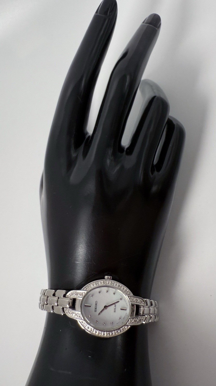 SEIKO SOLAR DIAMOND ACCENT LADIES WATCH.