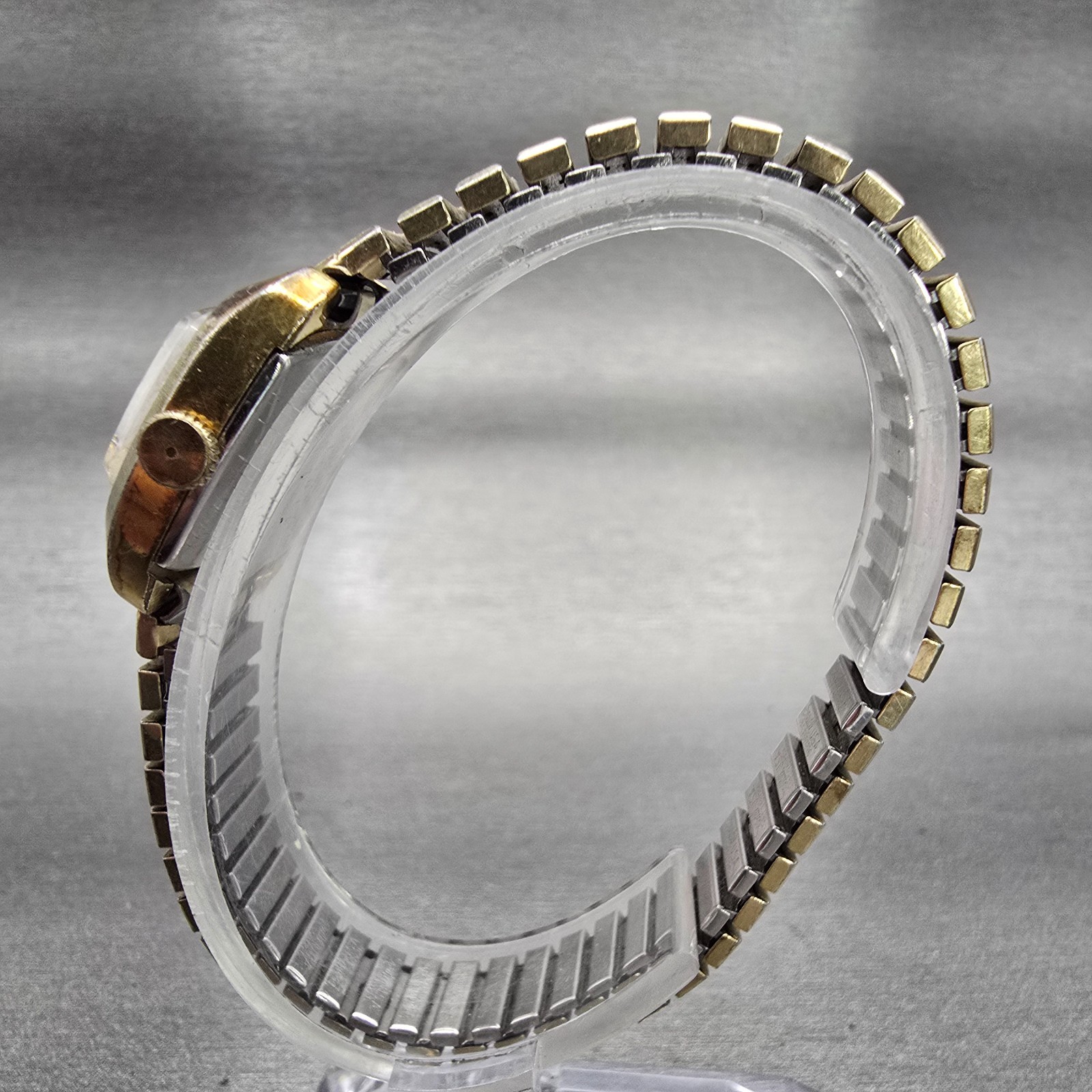 Seiko Watch Women 17mm Bronze Dial Gold Tone Rectangle 11-3499 Vintage Works