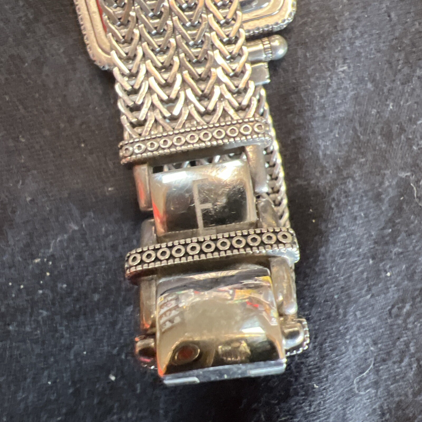 Vintage Ecclissi Sterling Silver 925 Mother of Pearl Bracelet Watch New Battery