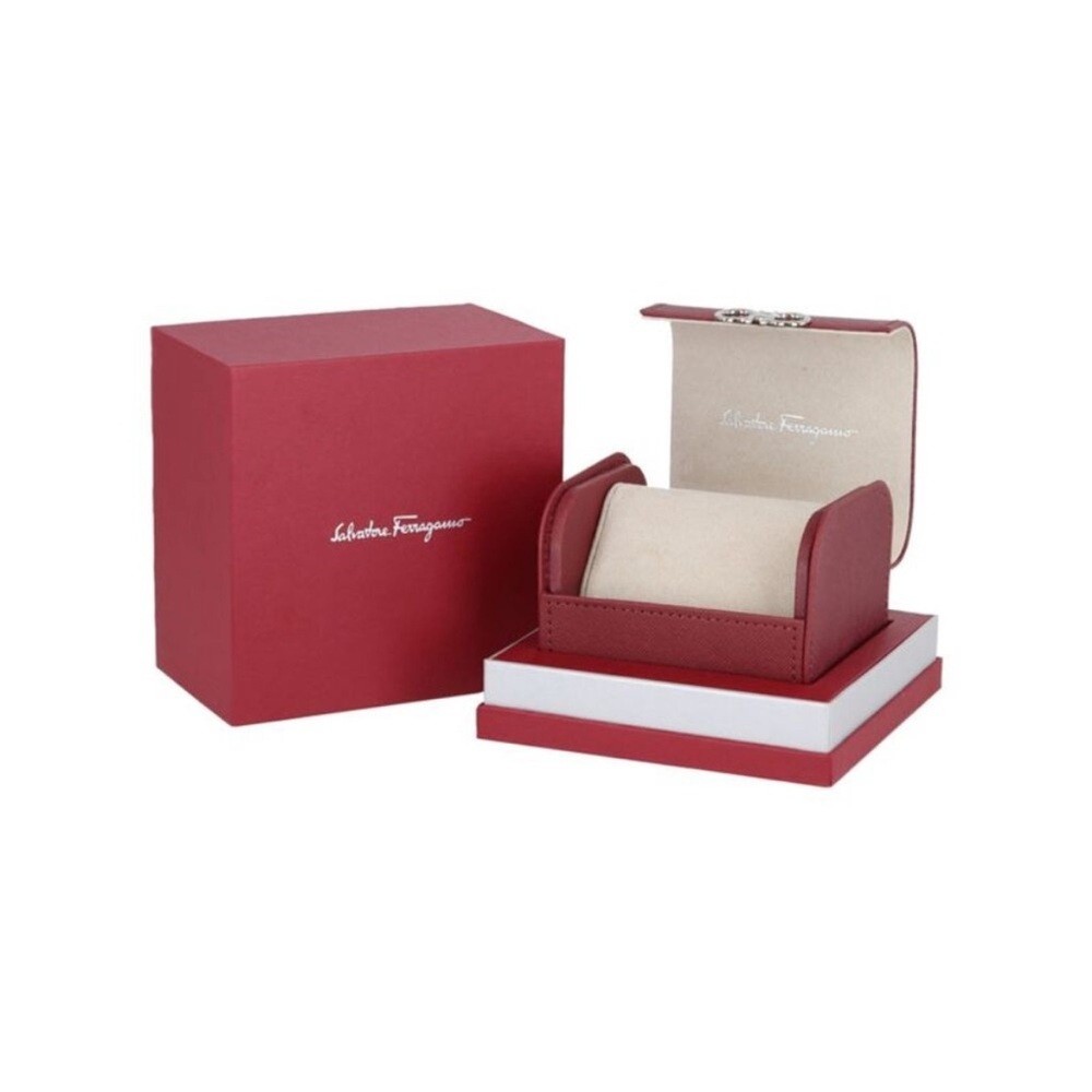 Salvatore Ferragamo Gancino Rose Gold and Blue Leather Women’s 23mm Watch NEW