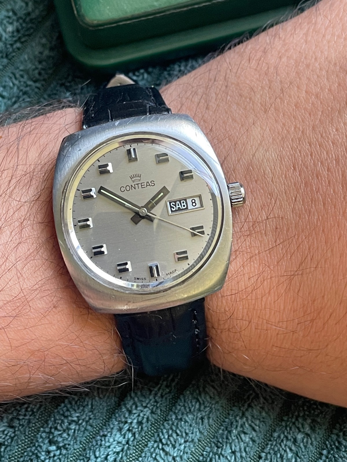 Conteas Automatic Day-Date Vintage Watch – ETA 2688 original box/price tag