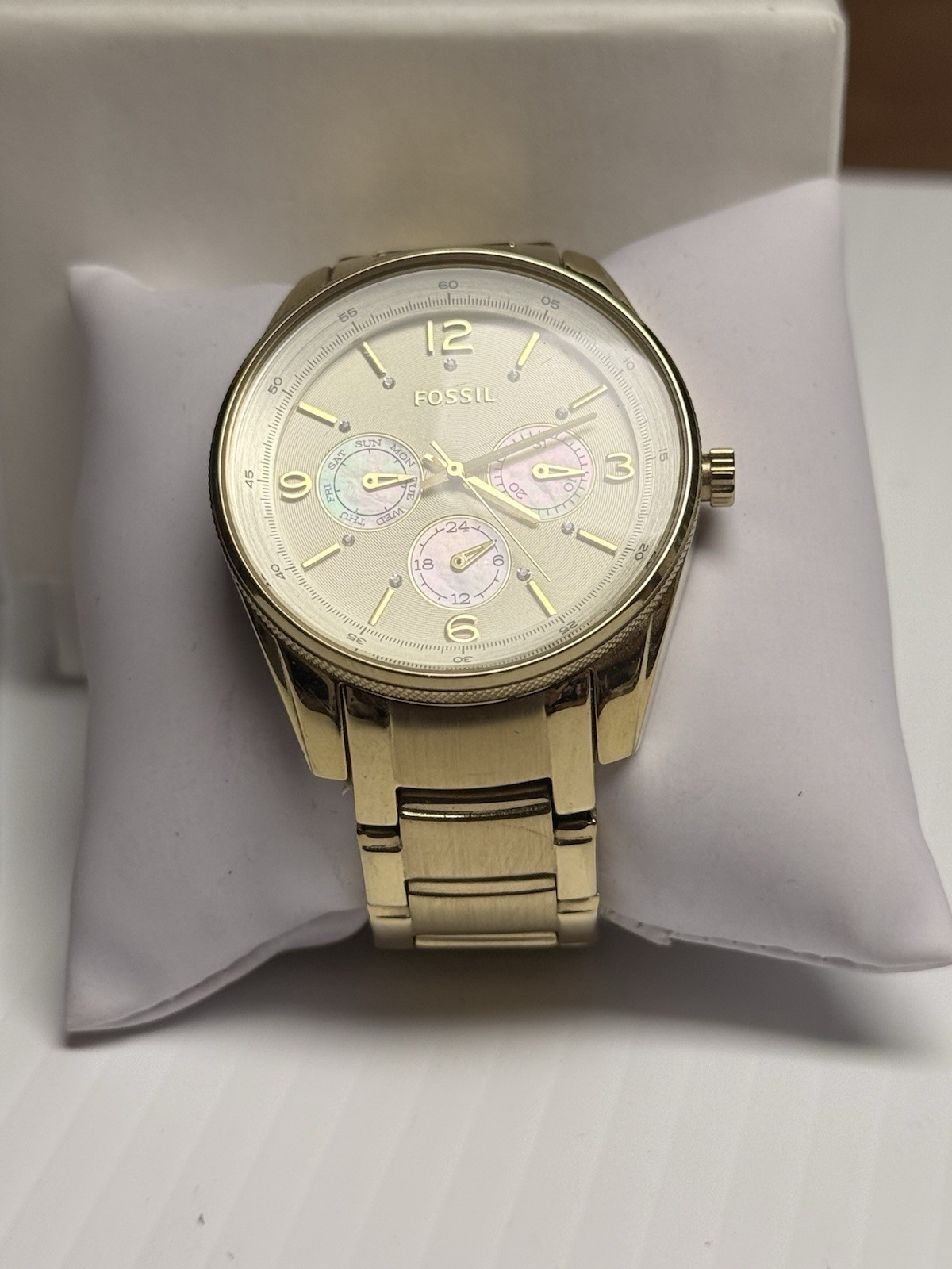 Fossil BQ1071 Gold Tone Multifunction Women’s Watch Day Date 24H