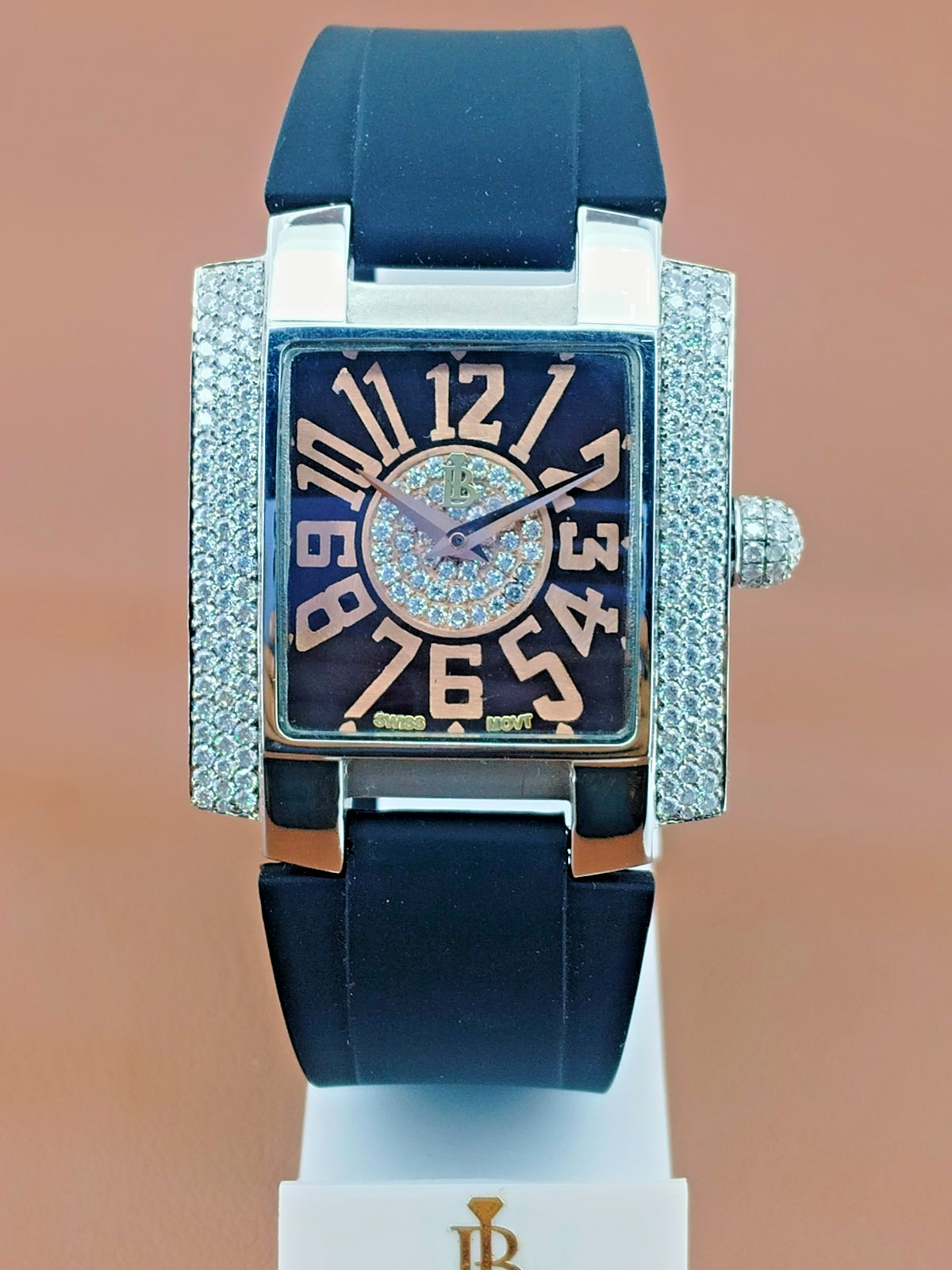 Veltrix Lab Grown Diamond Unisex Watch | Swiss Quartz Stainless Steel Black Dial