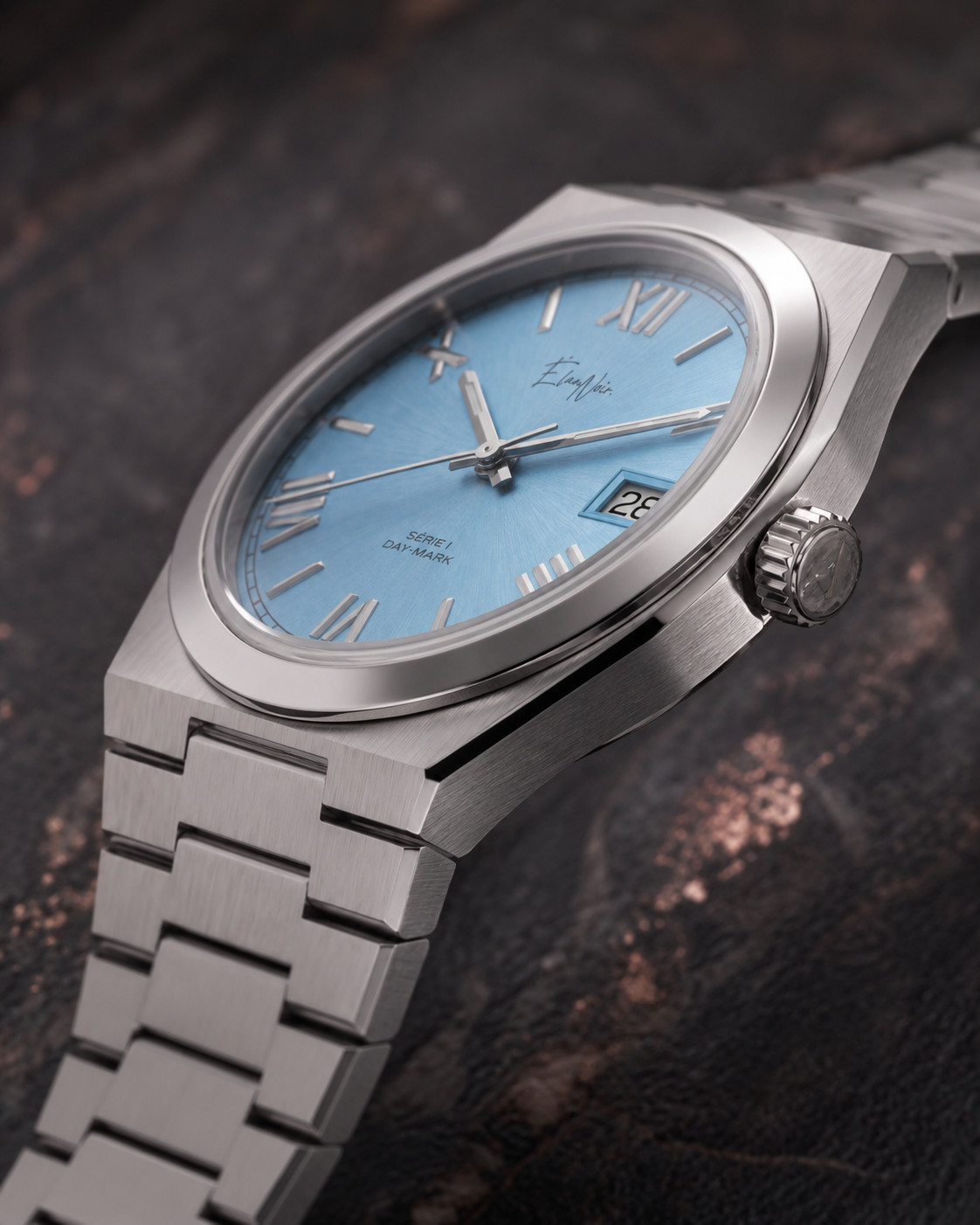 Élan Noir Série I Lagoon Blue 36mm Automatic NH35 Sapphire Crystal Steel Watch