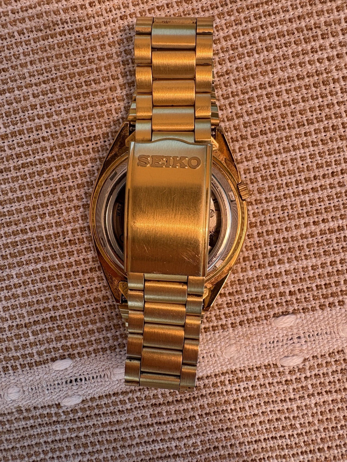 Seiko 5 Automatic Vintage 80s Gold Dial Day-Date 21J 36-39mm Bracelet