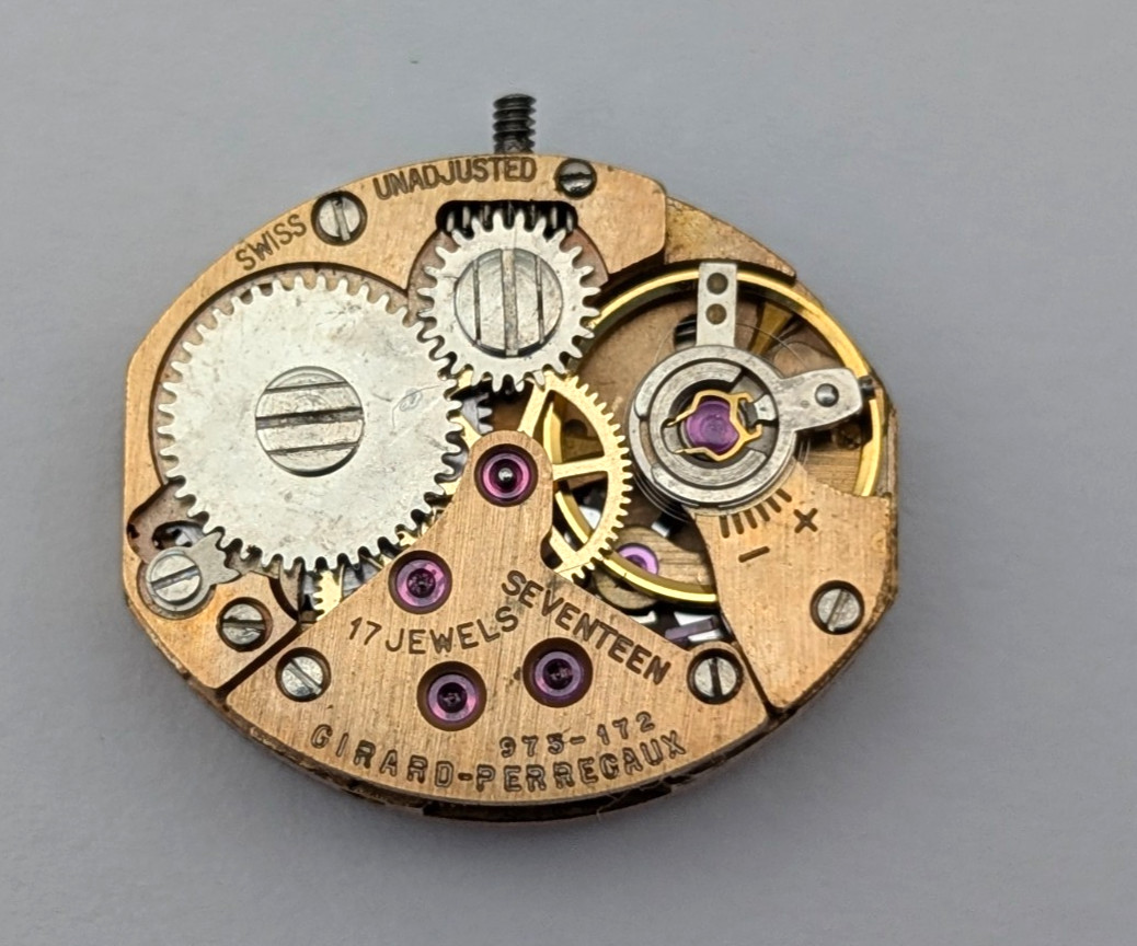 Vintage GIRARD PERREGAUX 975-172 17j Cocktail Watch Movement 13mm PARTS REPAIR