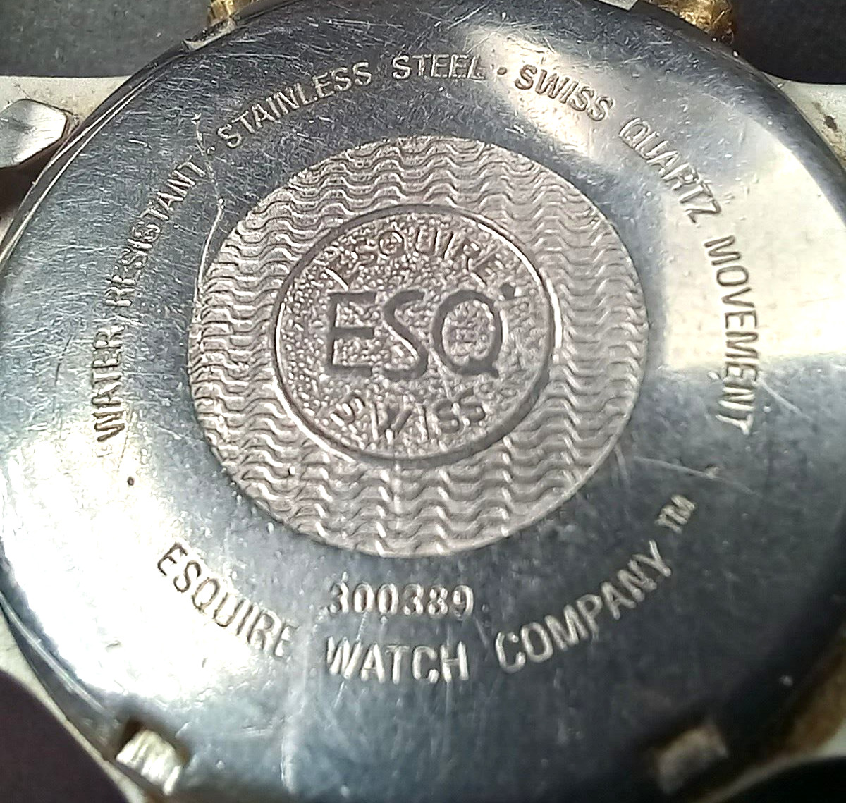 ESQ Esquire Swiss Quartz Chronograph 300389 Stainless Gold Tones Water Resistant