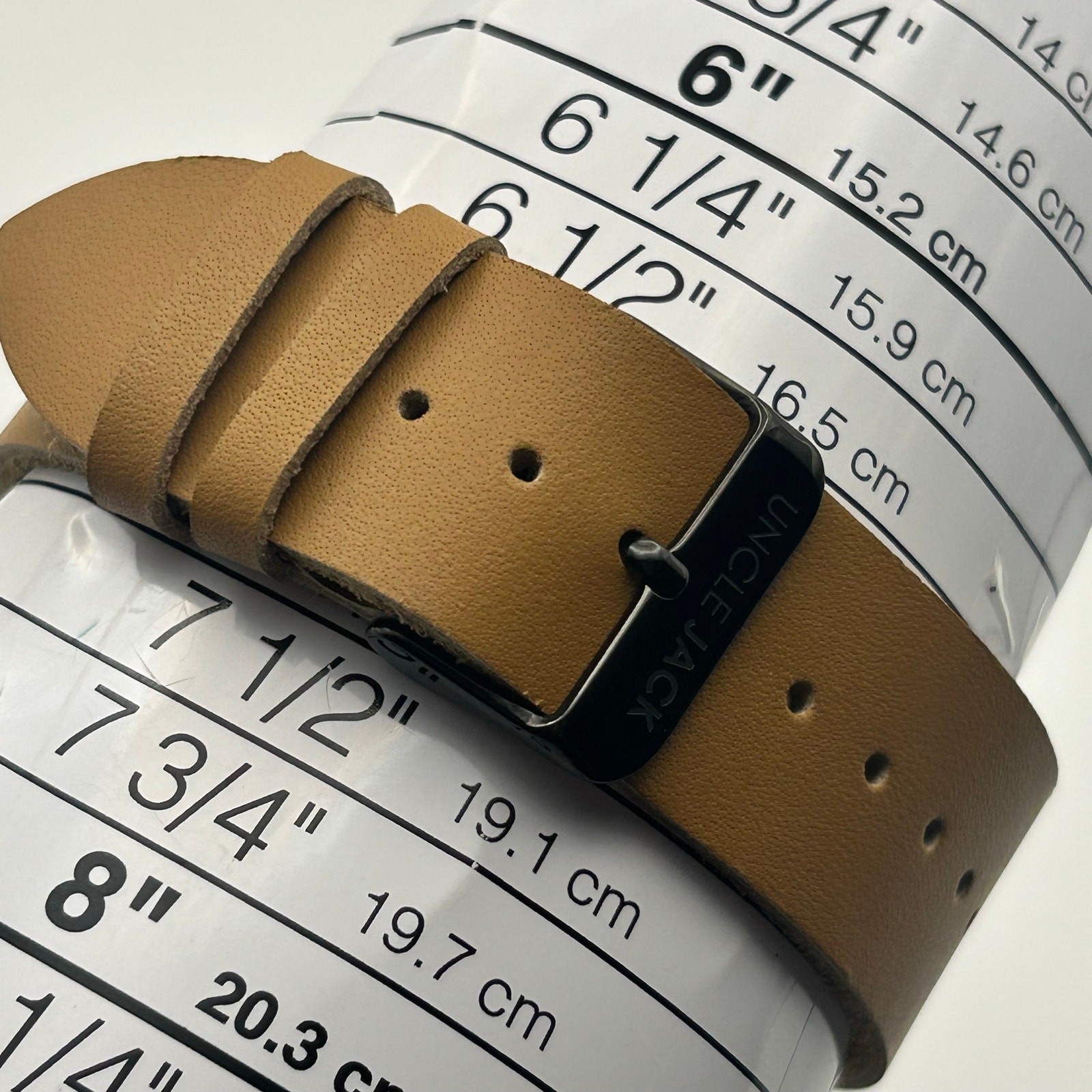 Uncle Jack Black Case Tan Genuine Leather Men’s Minimalist Watch New Battery