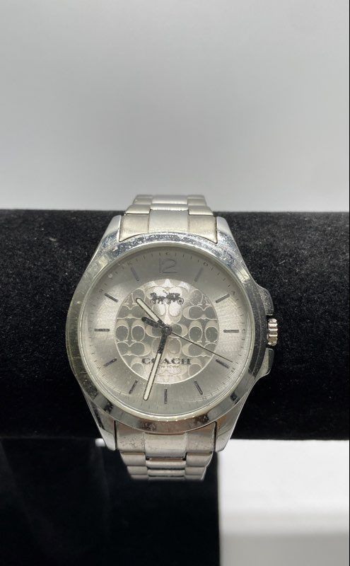 Coach Women’s Stainless Steel Signature Dial Bracelet Watch 39mm Silver Tone