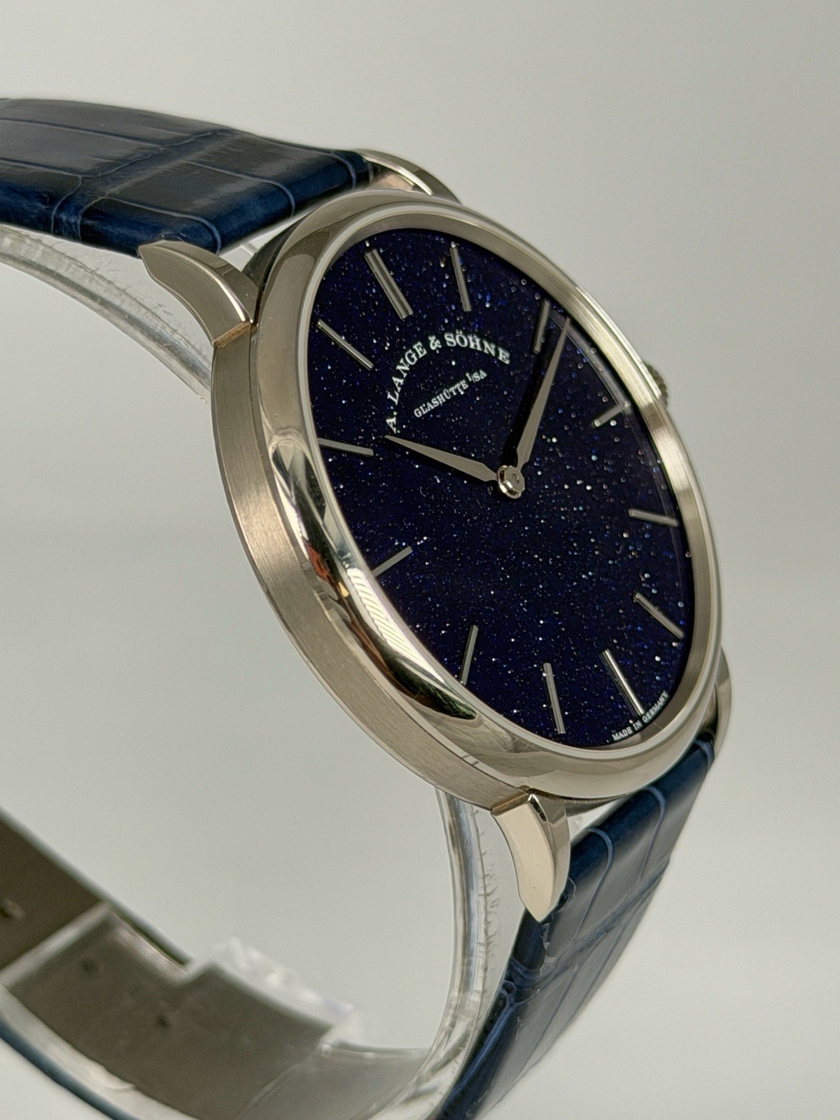 2020 A. Lange Saxonia Thin Aventurine Blue White Gold 205.086 Watch Box Papers