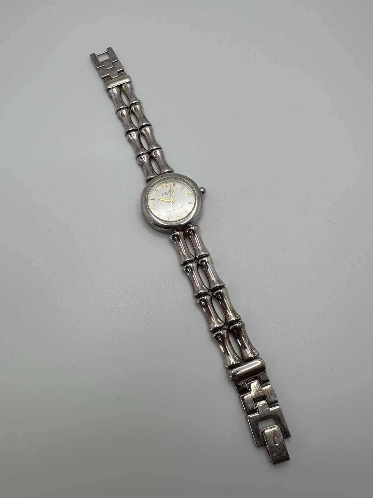 ECCLISSI Sterling Silver Bamboo Woman’s Watch 7.25” Needs New 377 Battery JB19