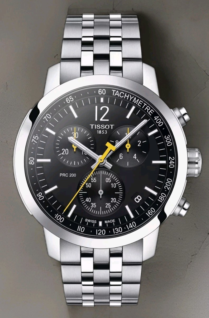 TISSOT PRC 200 T114.417.11.057.00 Black Dial Stainless Steel Men’s Watch