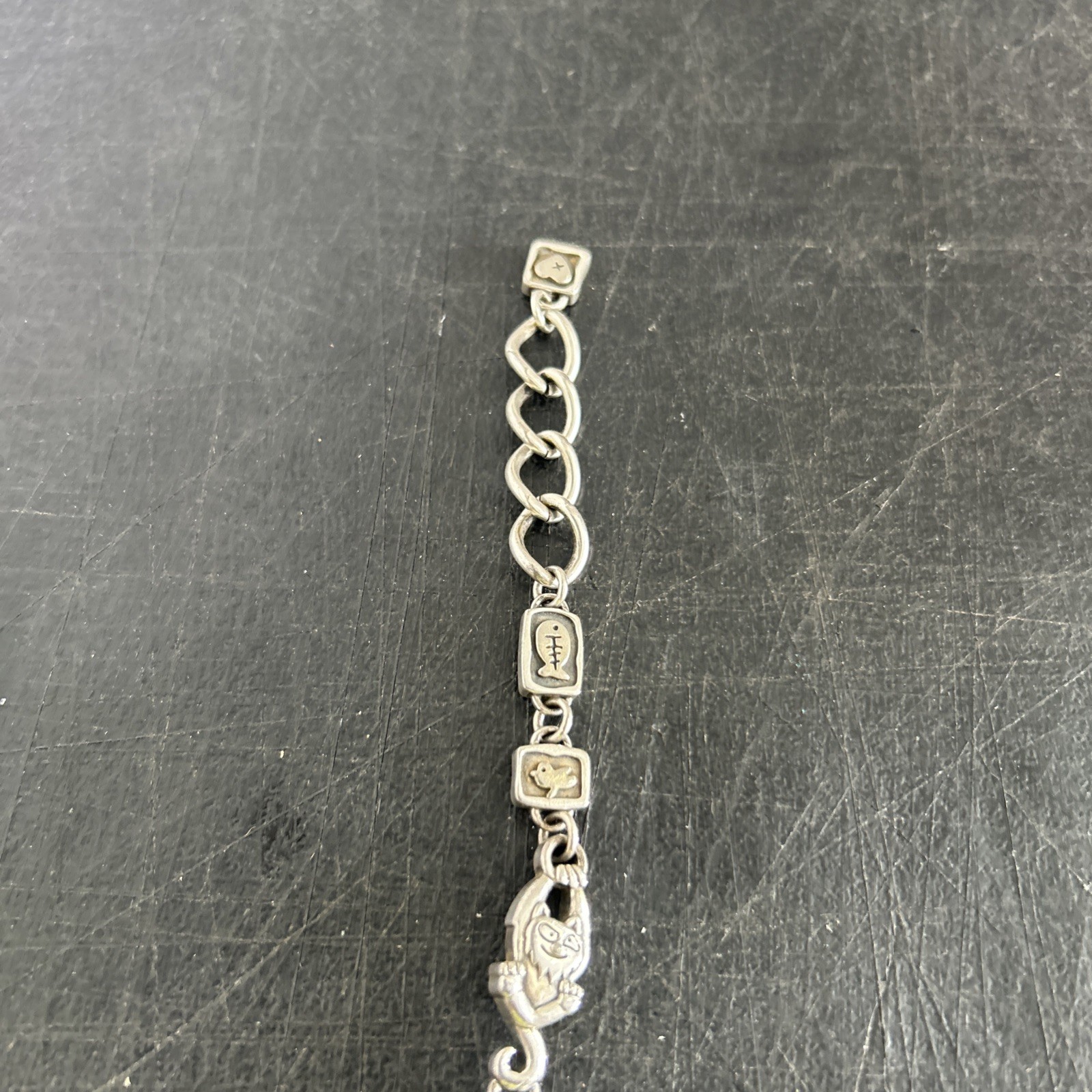 Brighton Pedigree Cat Silver Plated Filigree Chain Women’s Oval Watch New Batt.