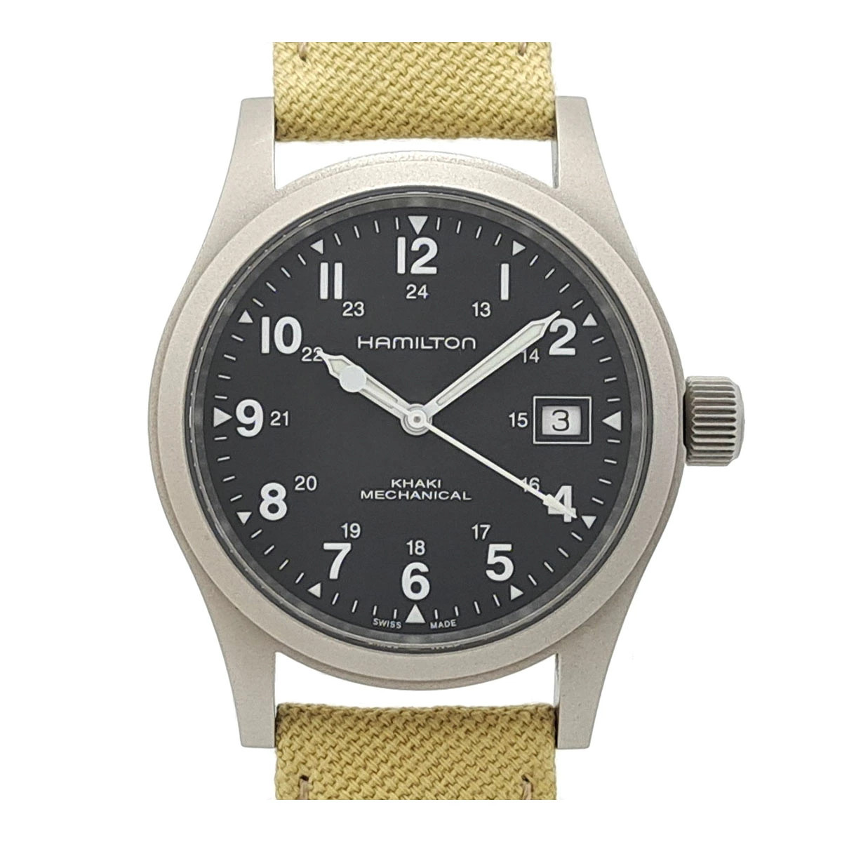 Hamilton Khaki Field Mechanical H694390 Stainless Steel 38mm Black Dial #TSW1001